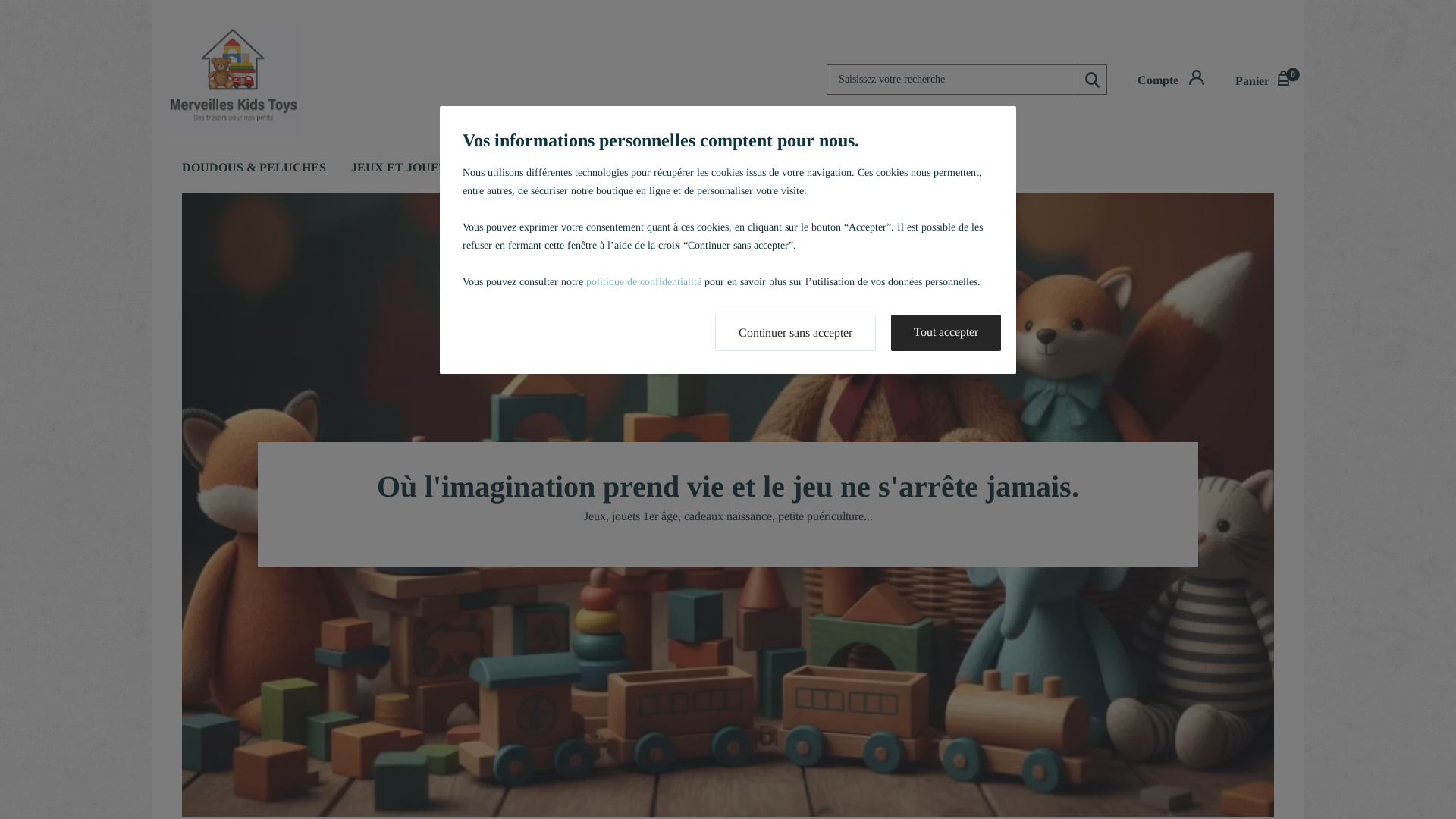 website screenshot of https://merveilleskidstoys.com/