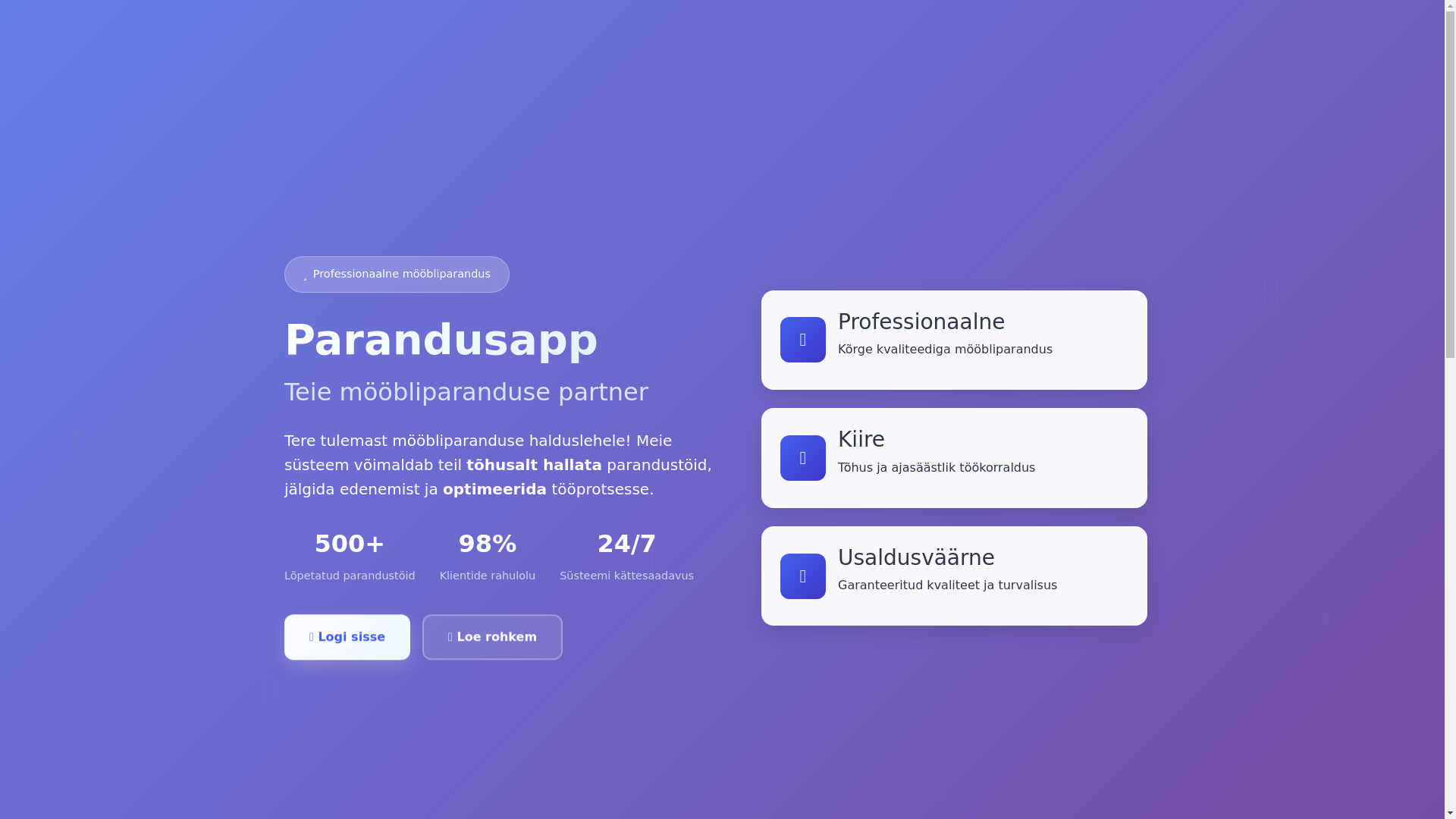website screenshot of https://parandusapp.org/