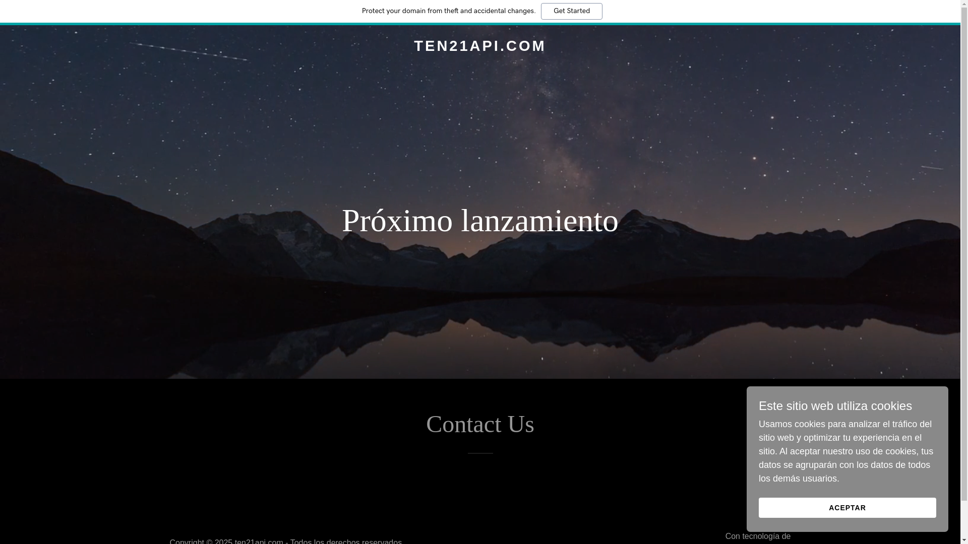 website screenshot of https://ten21api.com/