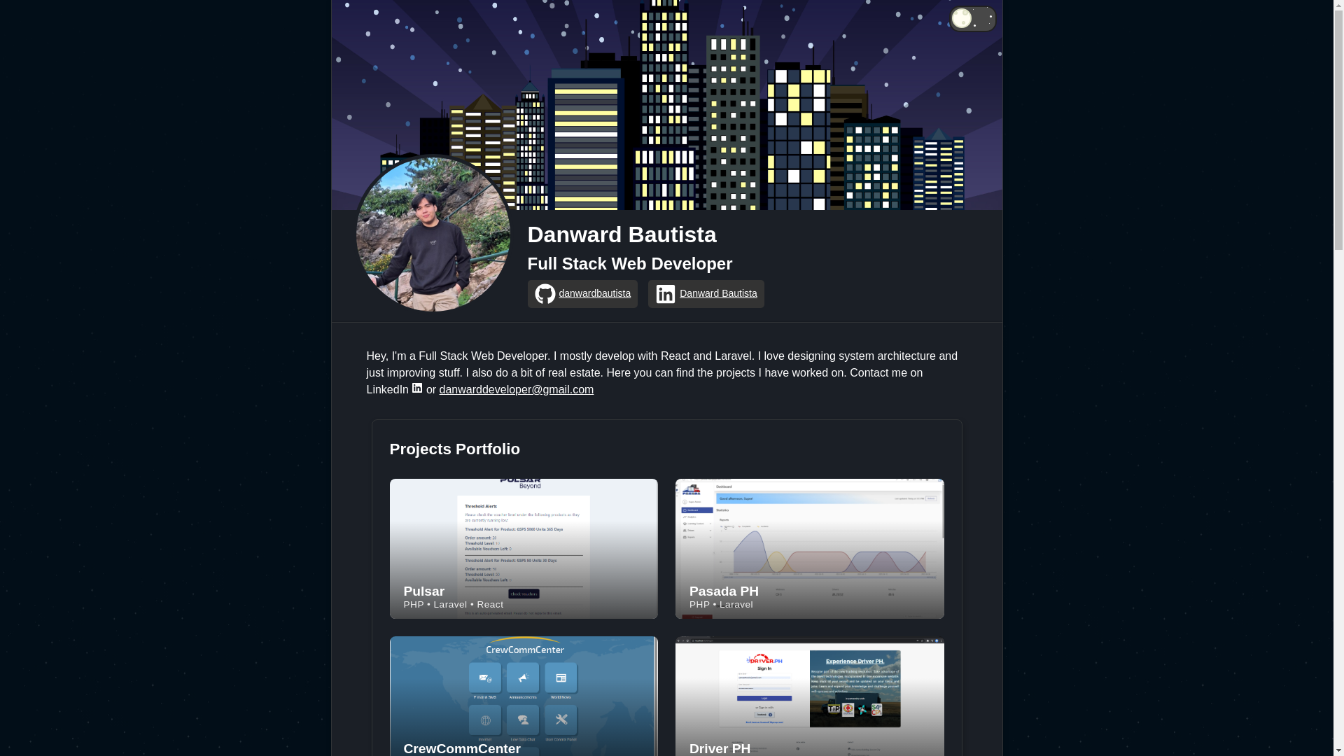 website screenshot of https://danward-portfolio.pages.dev/
