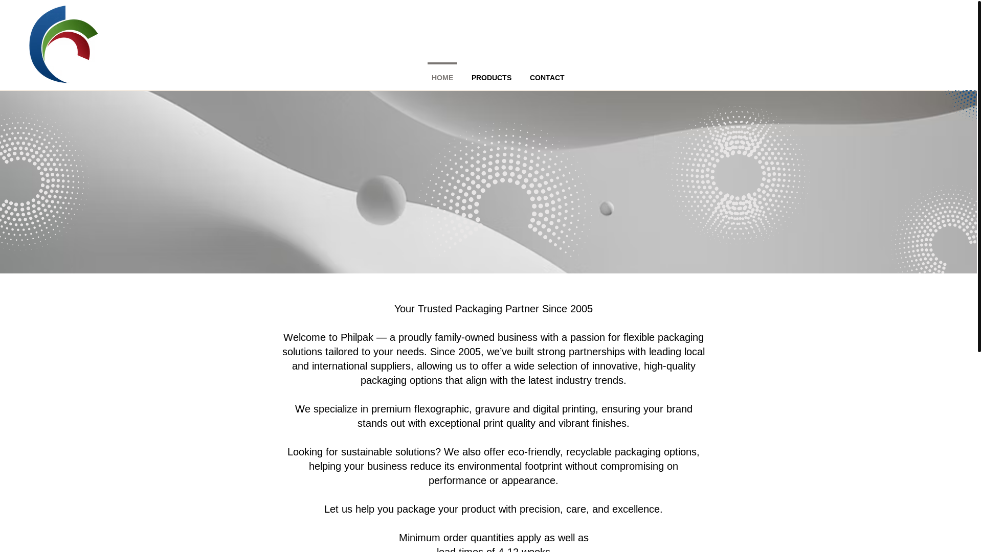 website screenshot of https://philpakpackaging.com/