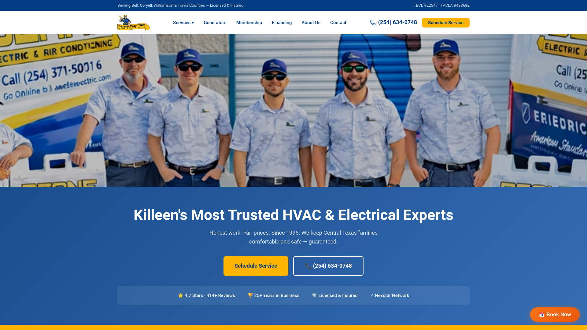website screenshot of https://deane-electric.pages.dev/
