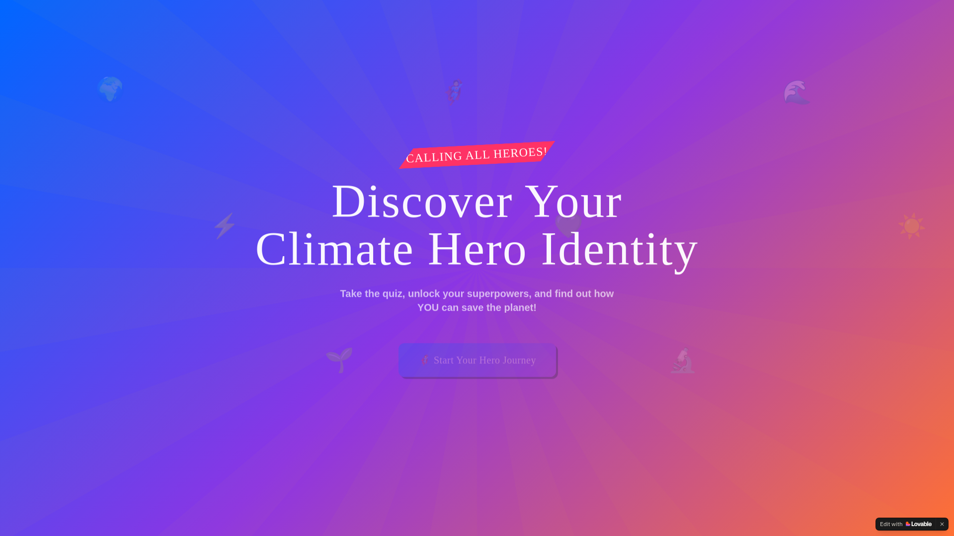 website screenshot of https://climateheroacademy.com/