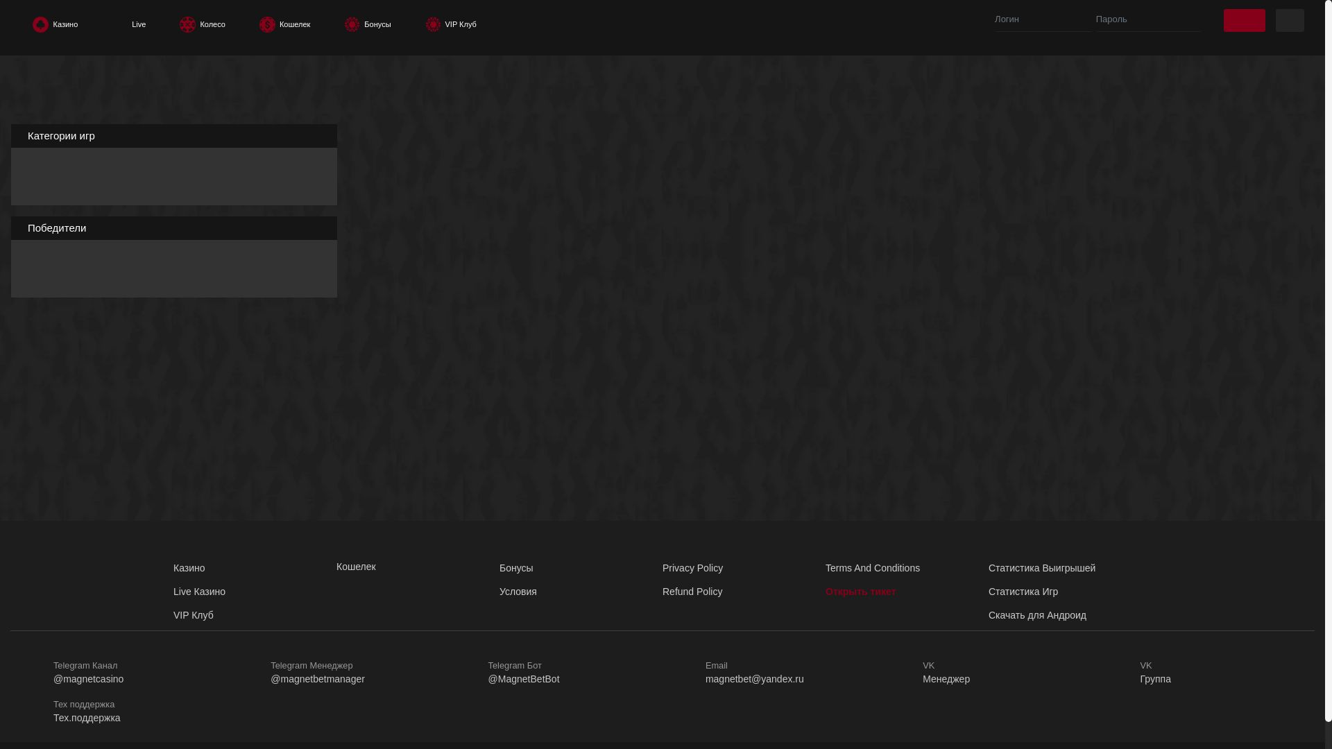 website screenshot of https://magnet1000.bet/