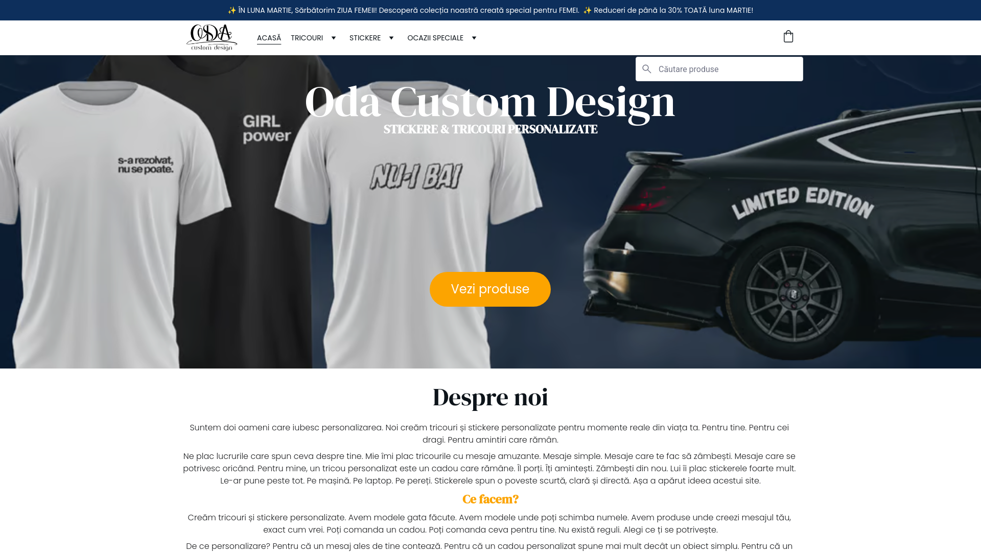 website screenshot of https://odacustomdesign.com/