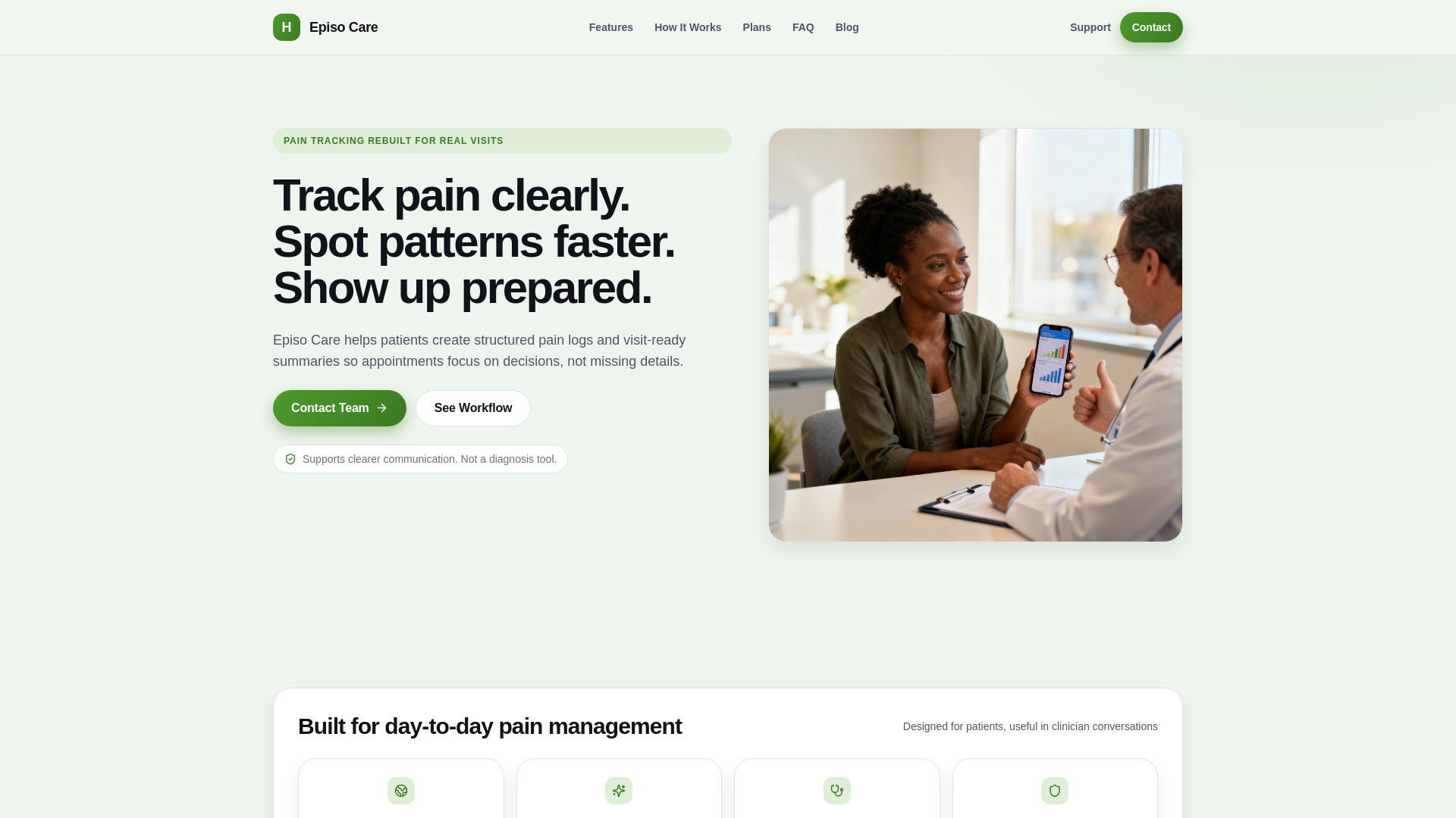 website screenshot of https://episocare.com/