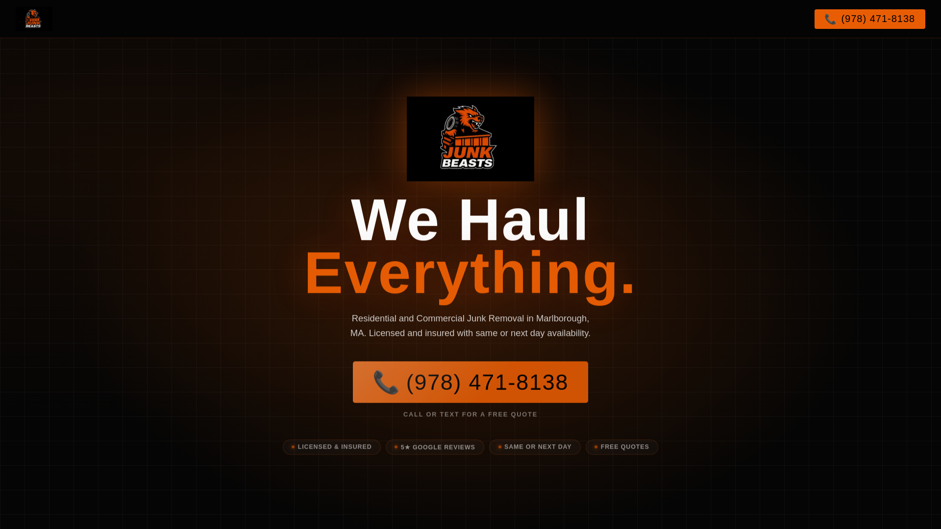 website screenshot of https://junkremovalhandled.pages.dev/
