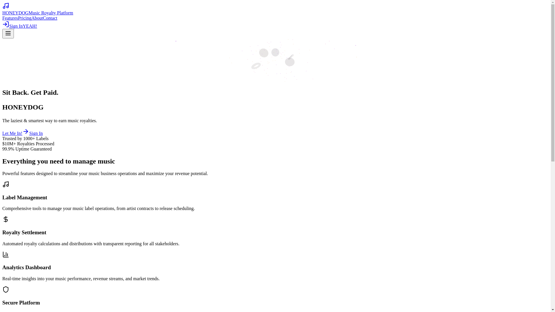 website screenshot of https://honeydog.ai/
