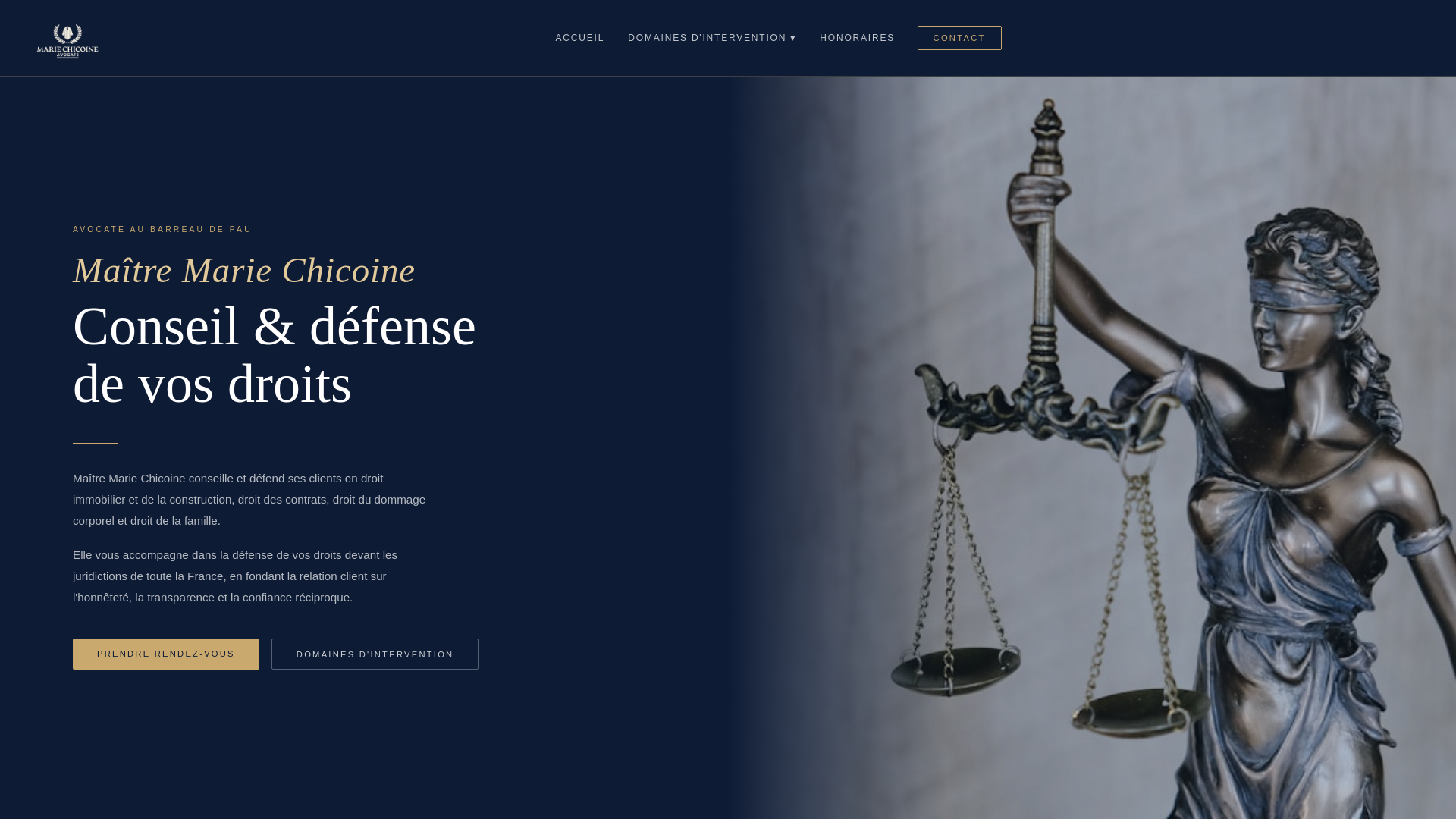 website screenshot of https://marie-chicoine-avocat.fr/