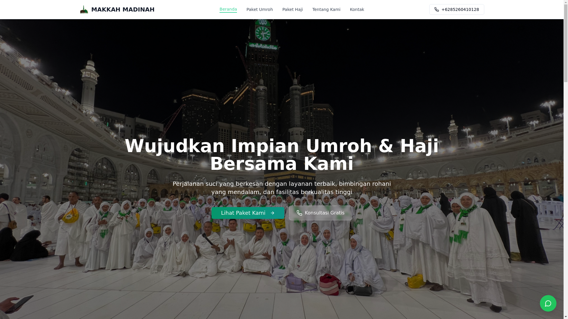 website screenshot of https://makkahmadinah.co.id/