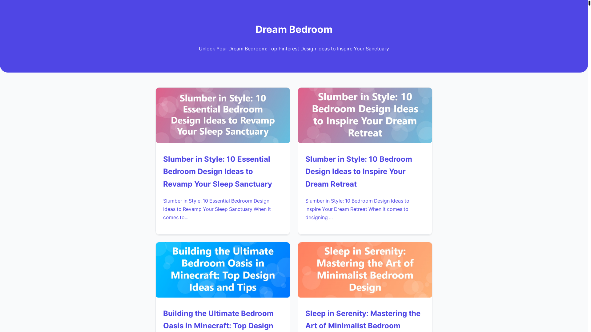 website screenshot of https://dreambedroom.pages.dev/
