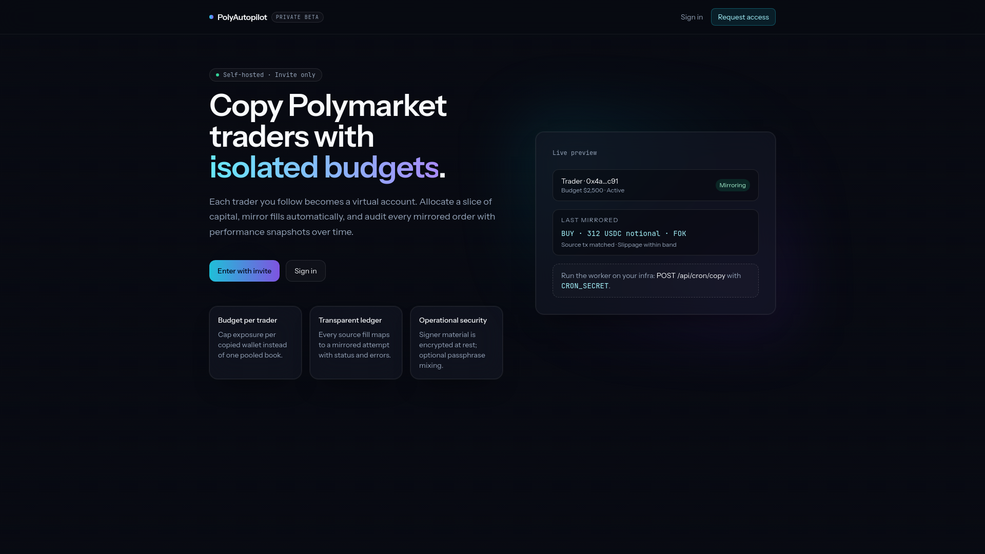 website screenshot of https://polyautopilot.com/