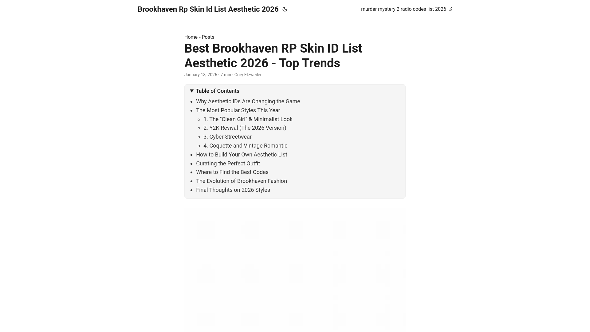 website screenshot of https://brookhavenrpskinidlistaesthetic2026.pages.dev/