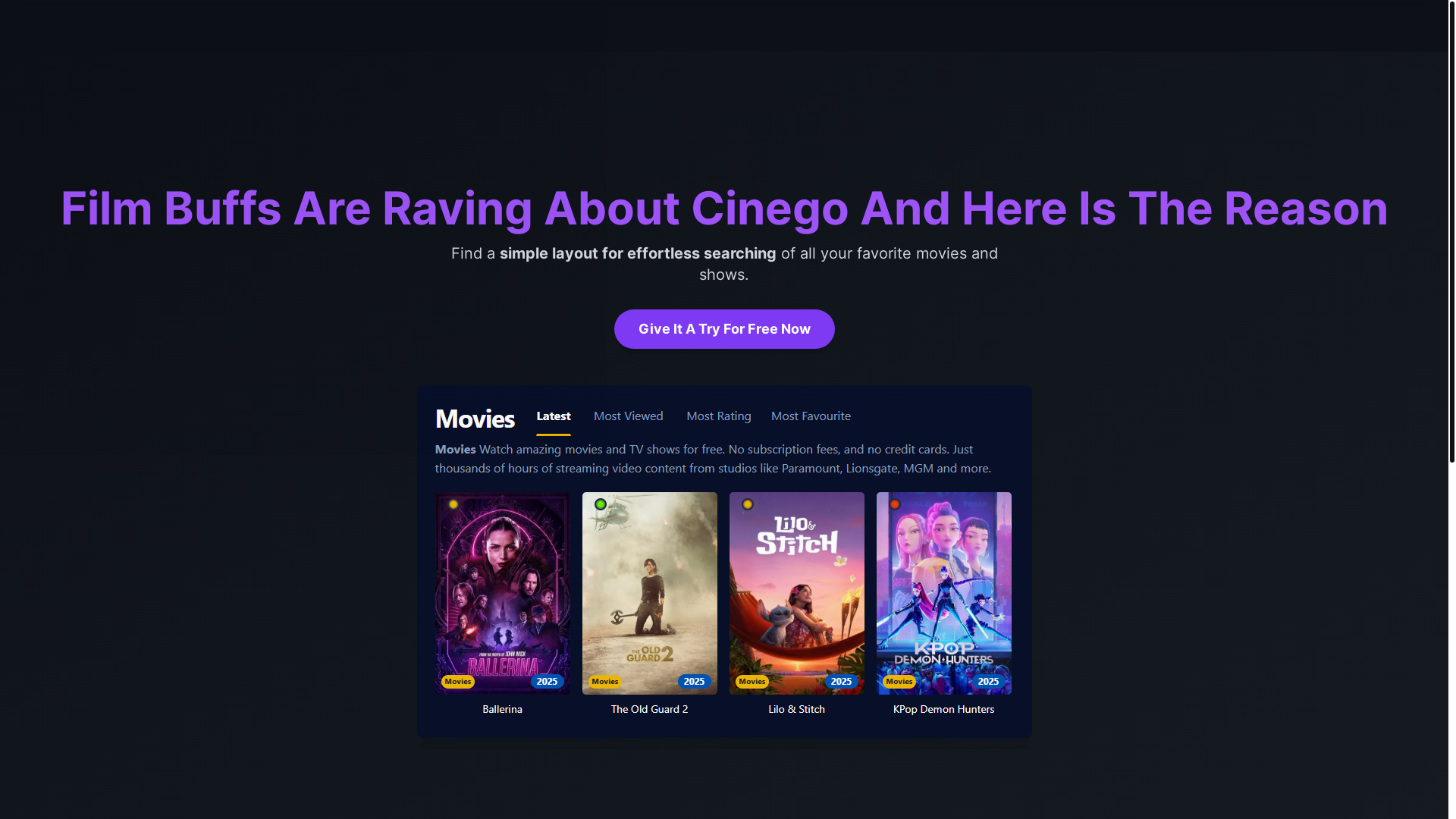 website screenshot of https://cinego-jpe3.pages.dev/