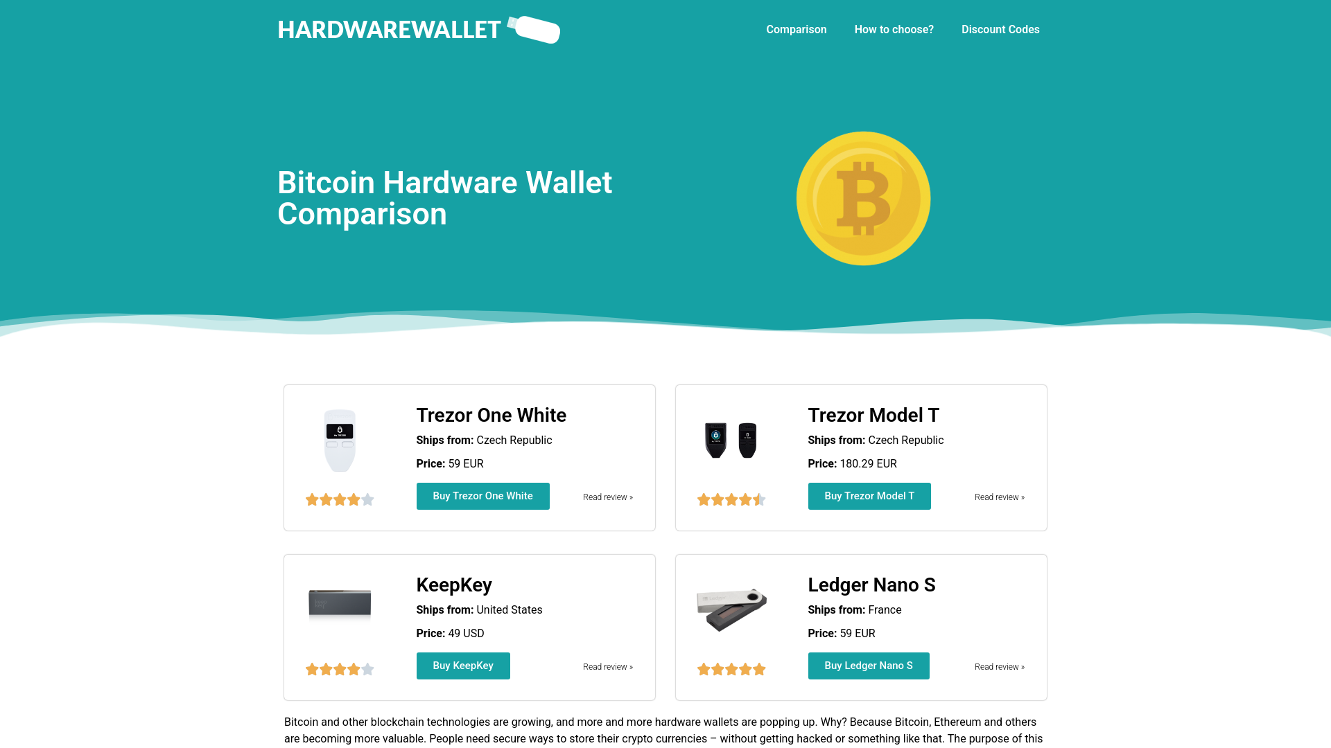 website screenshot of https://hw-wallet.com