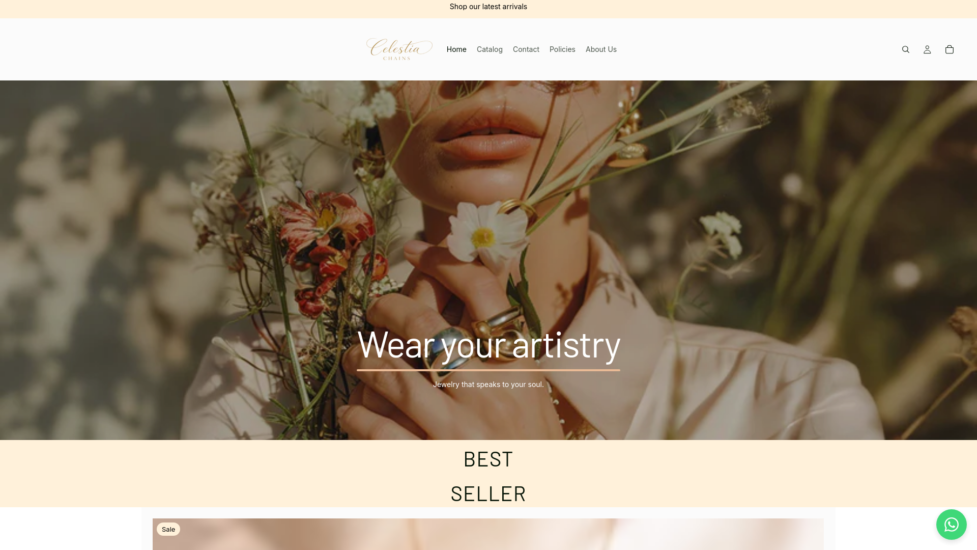website screenshot of https://calestiachains.online