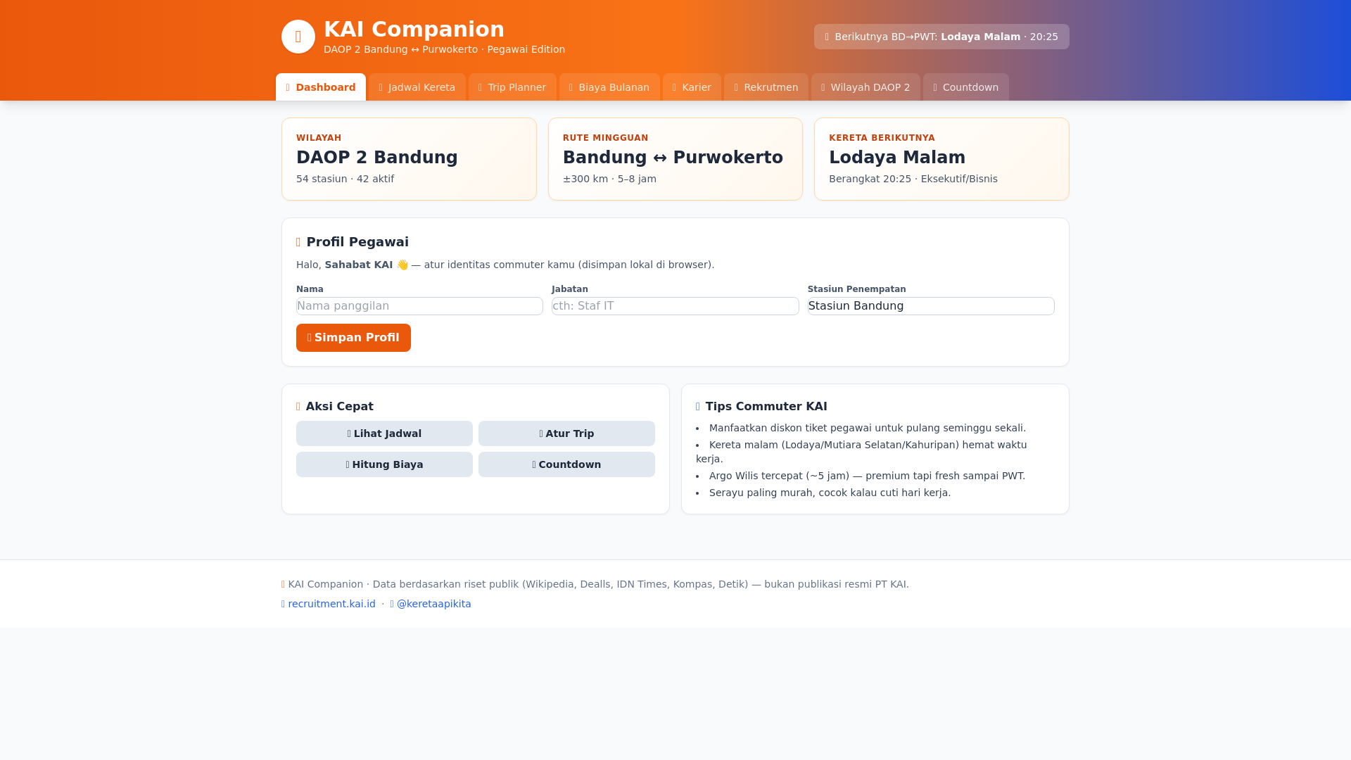 website screenshot of https://kai-companion-daop2.pages.dev/