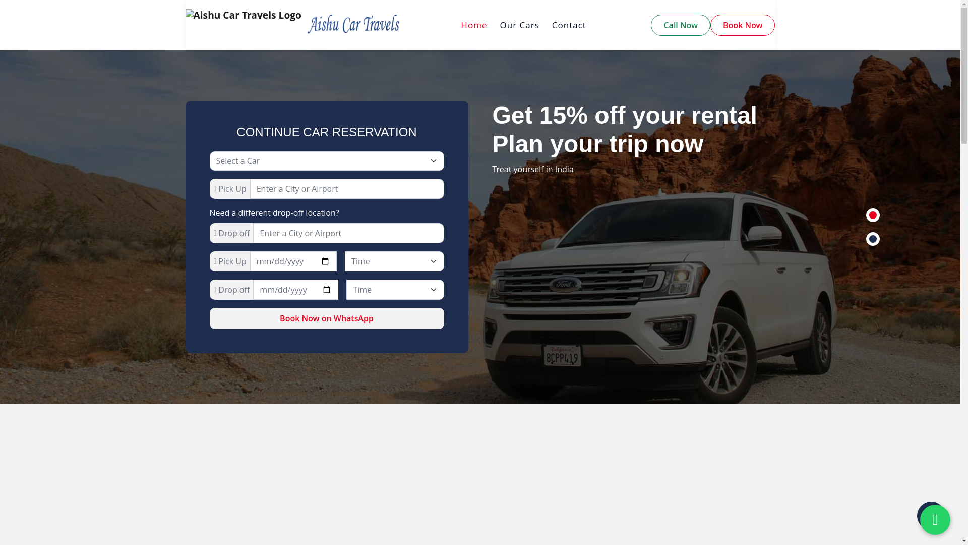 website screenshot of https://aishucartravelsrjy.in/