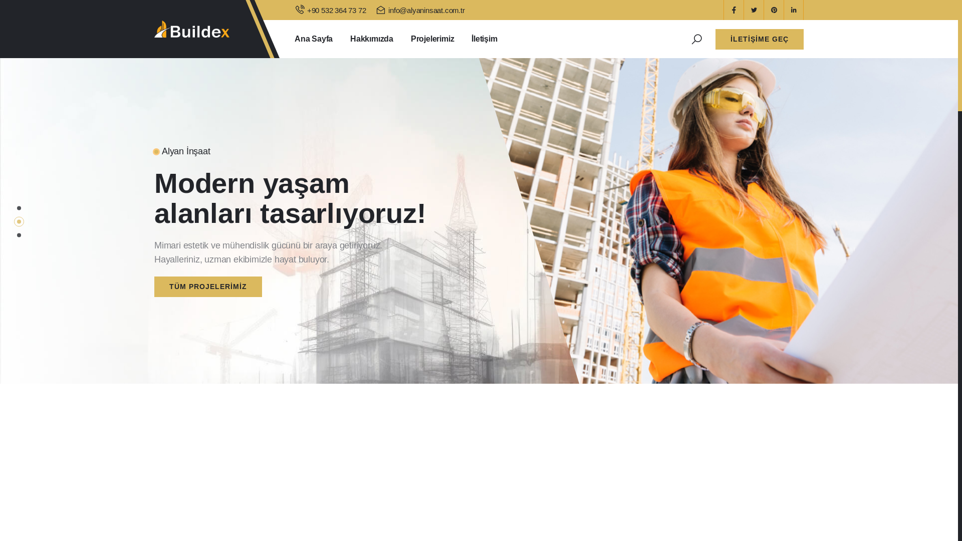 website screenshot of https://alyaninsaat.com.tr/