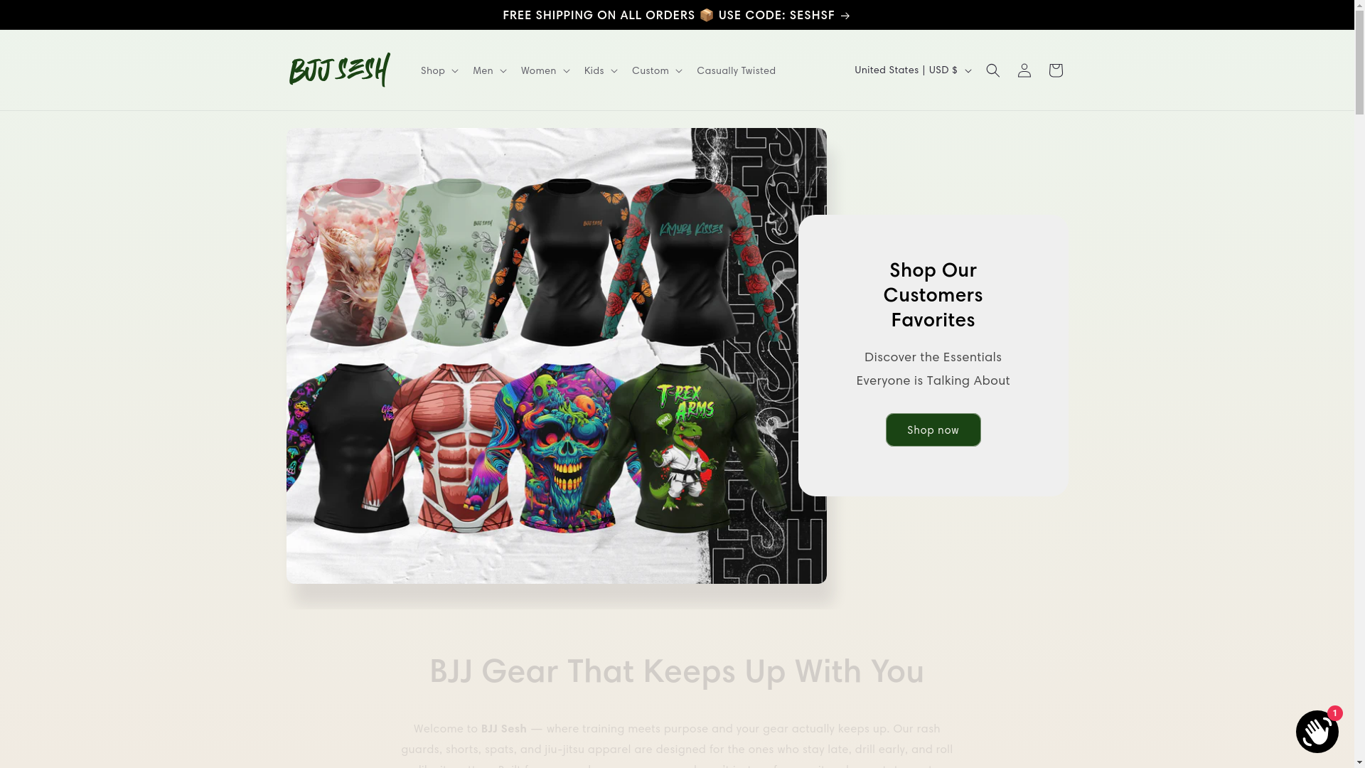 website screenshot of https://rashguardsbjj.com/