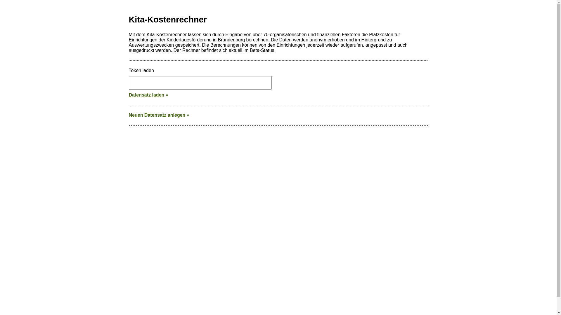 website screenshot of https://kitakostenrechner.de/