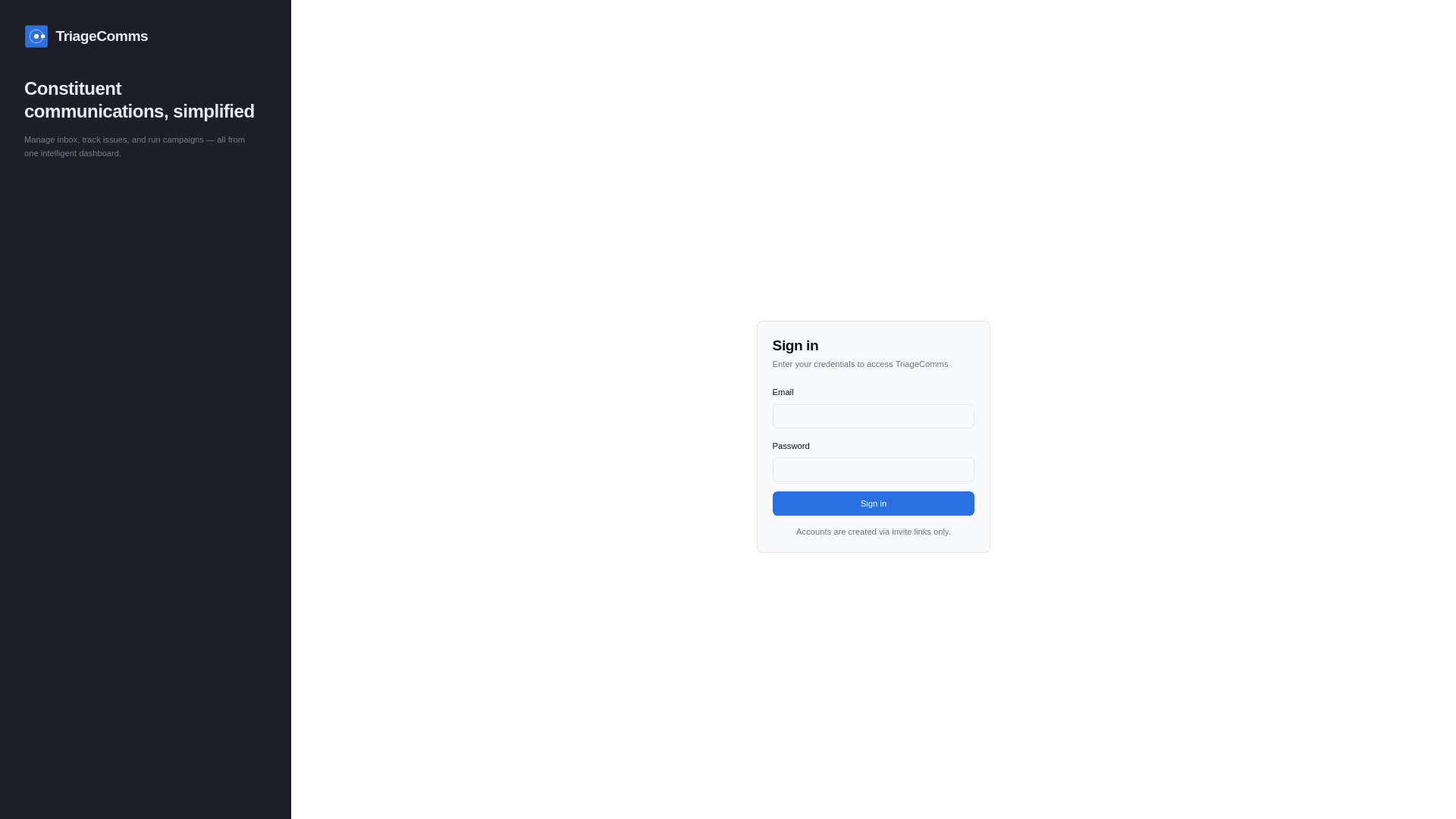 website screenshot of https://triagecomms.com.au/