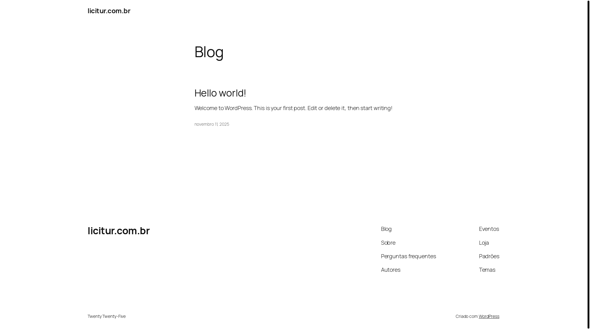 website screenshot of https://licitur.com.br/