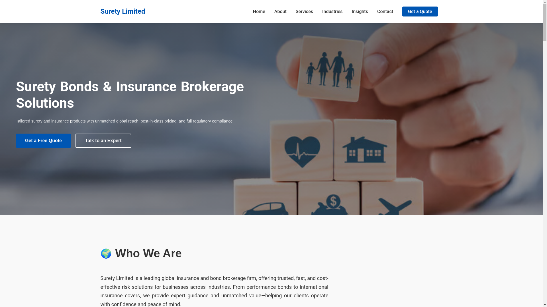 website screenshot of https://surety-limited.pages.dev/