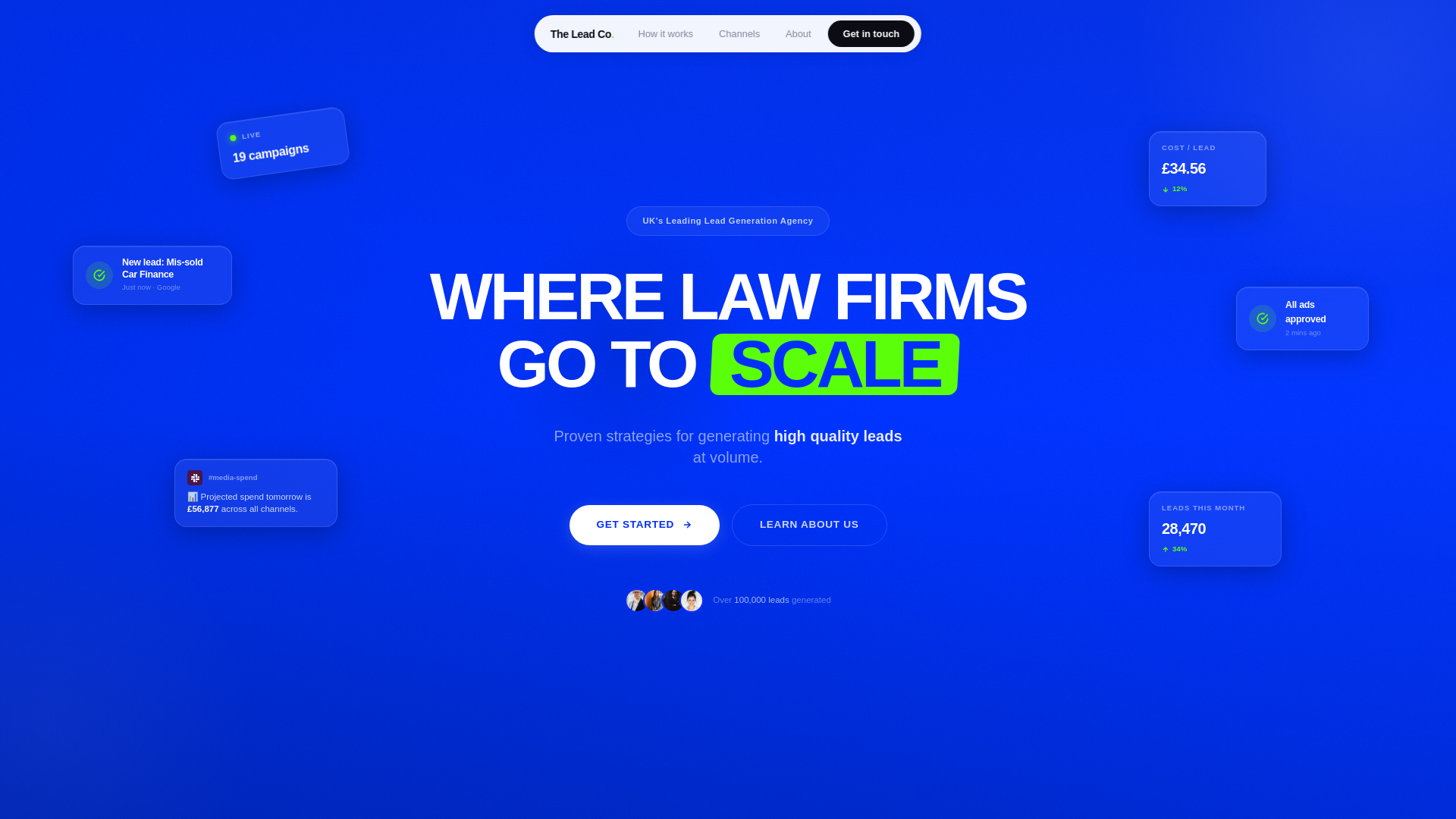 website screenshot of https://theleadco.co.uk/