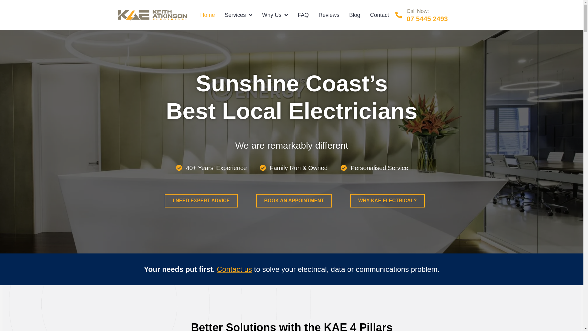 website screenshot of https://kaelectricians.com/