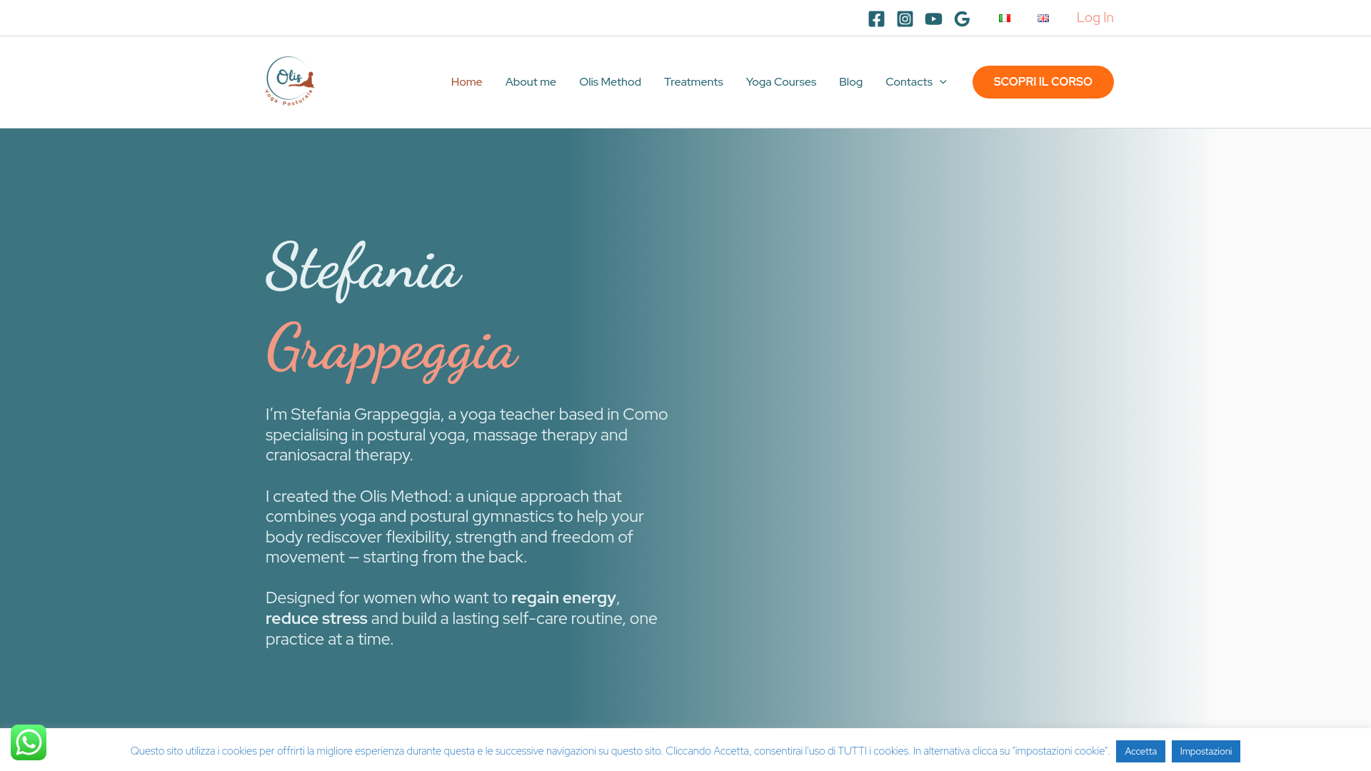 website screenshot of https://stefaniagrappeggia.it/