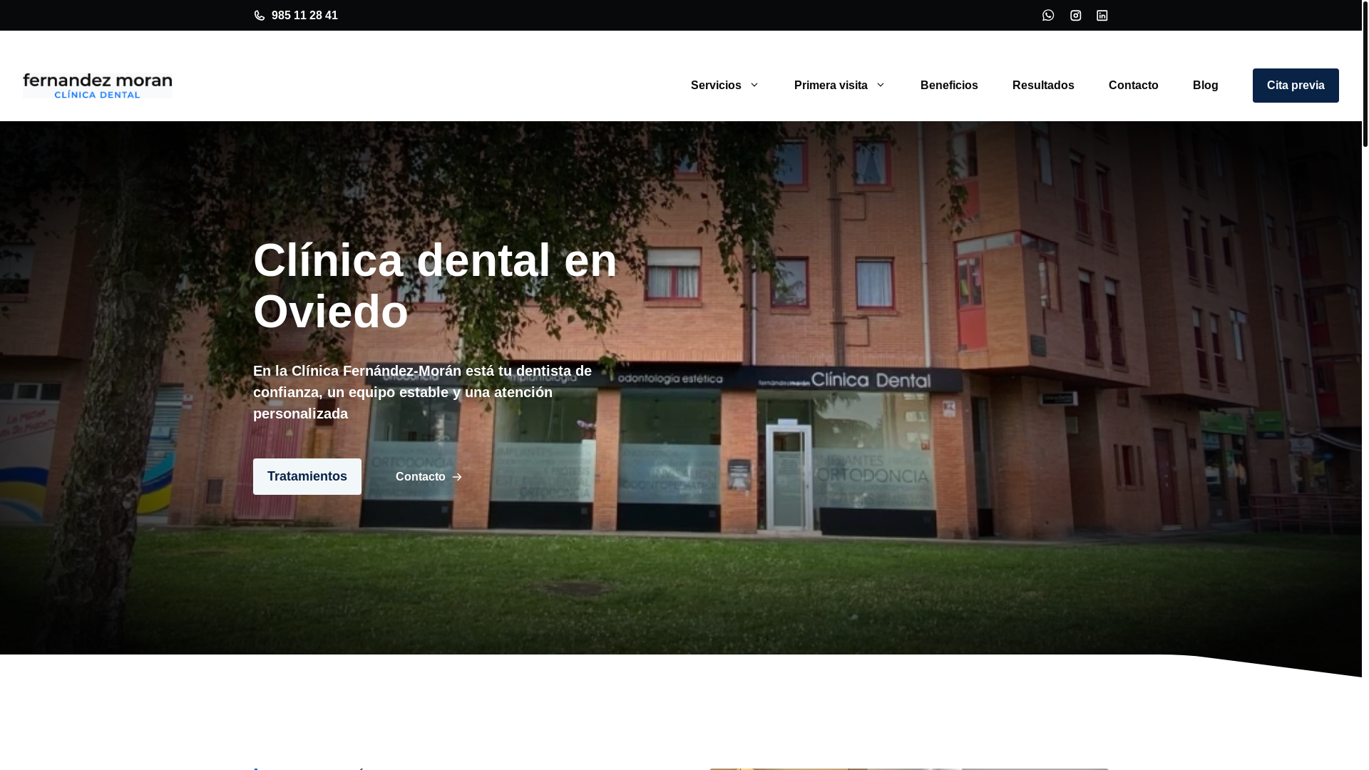 website screenshot of https://clinicafernandezmoran.es/