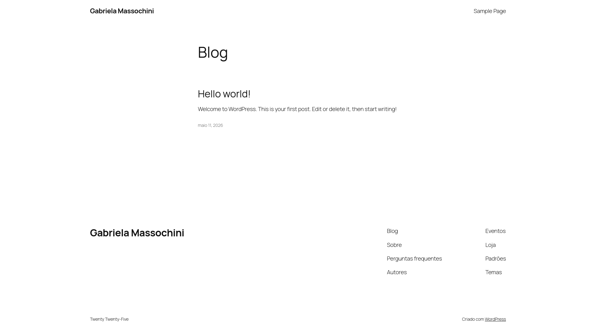 website screenshot of https://gabrielamassochini.online/