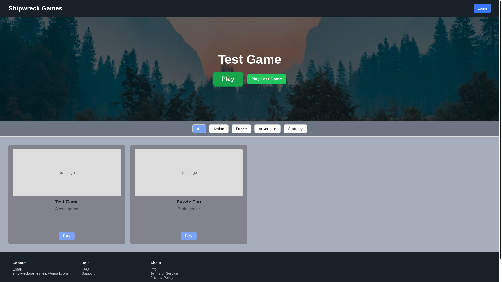 website screenshot of https://shipwreckgames.pages.dev/