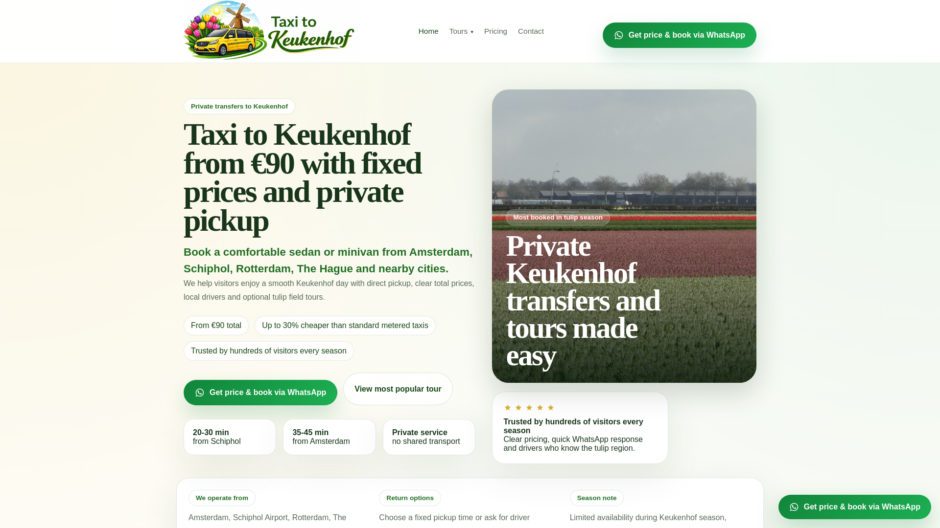 website screenshot of https://taxitokeukenhof.nl/