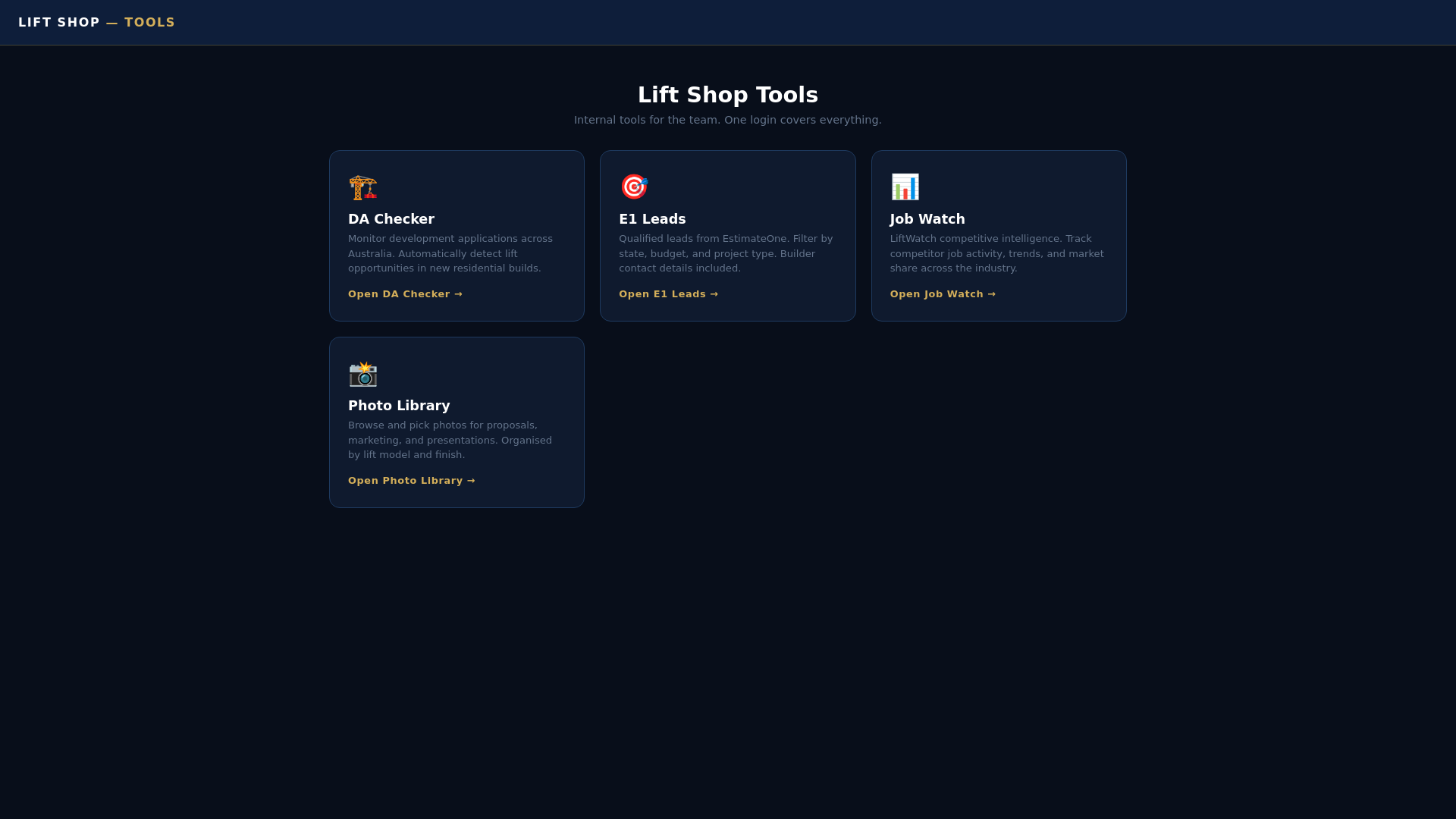 website screenshot of https://liftshop-hub.pages.dev/