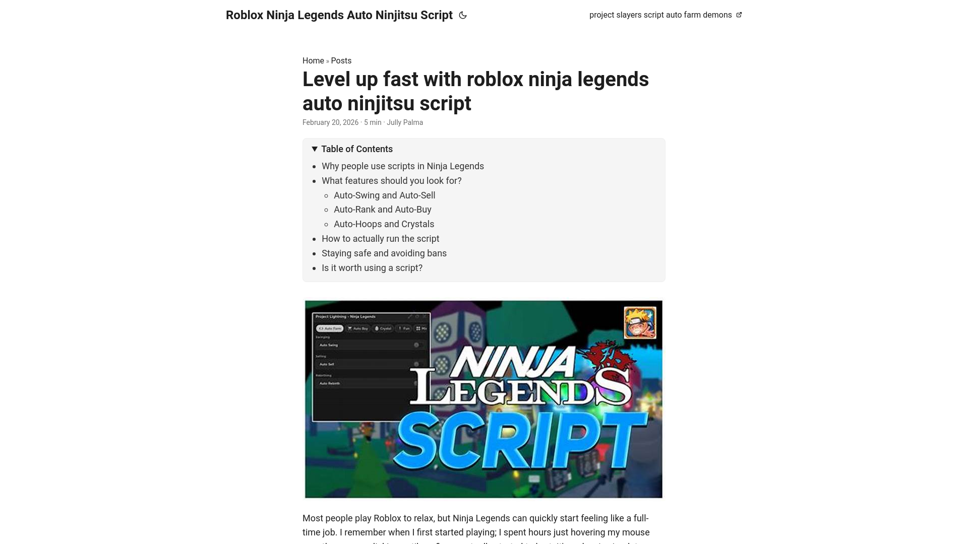 website screenshot of https://roblox-ninja-legends-auto-ninjitsu-script.pages.dev/