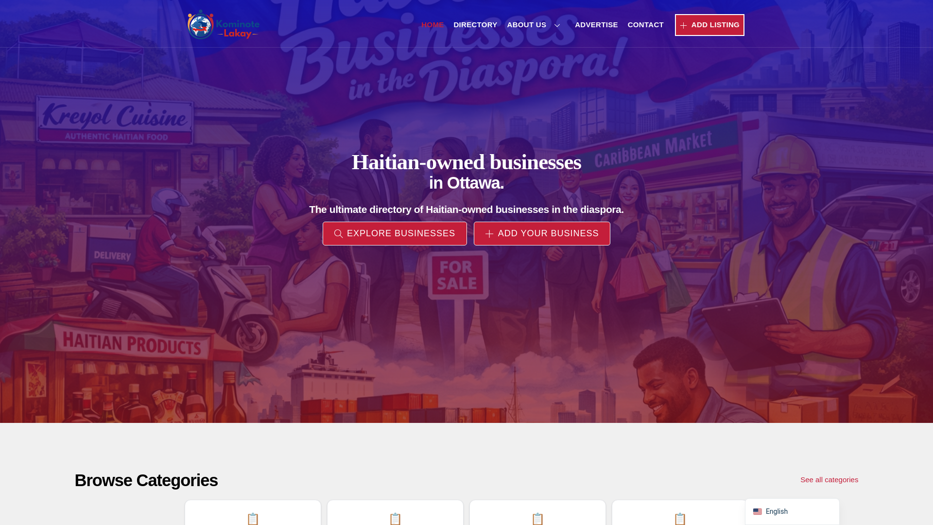 website screenshot of https://kominotelakay.com