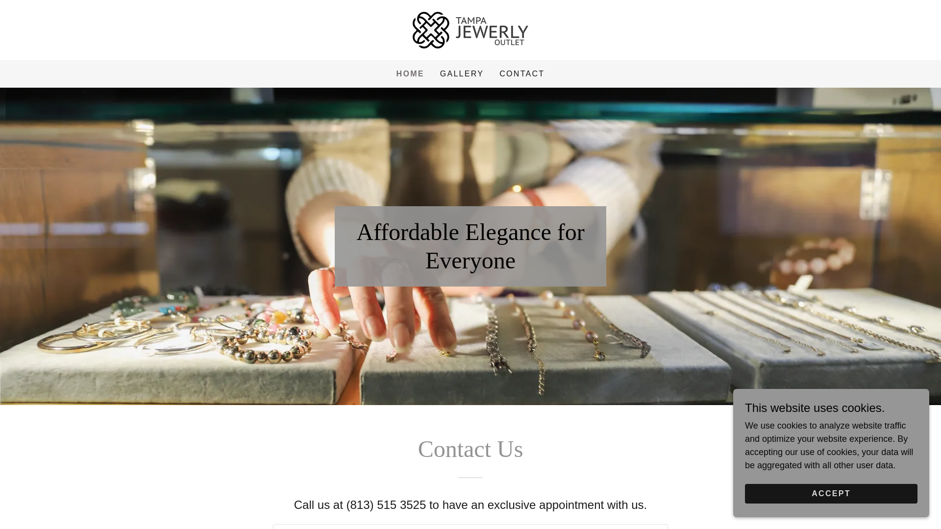 website screenshot of https://tampajewelryoutlet.com/