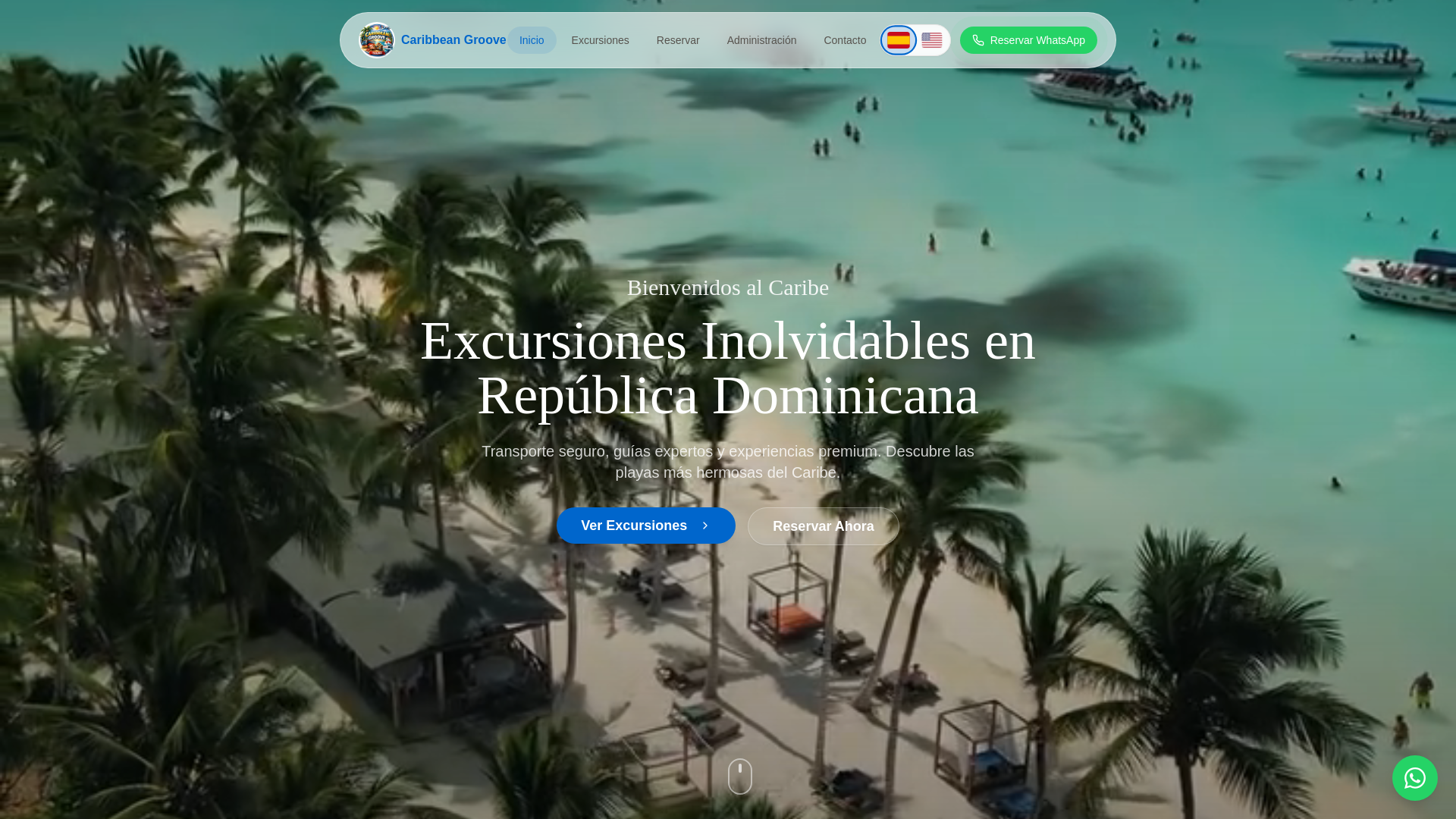 website screenshot of https://caribbeangroovetours.com