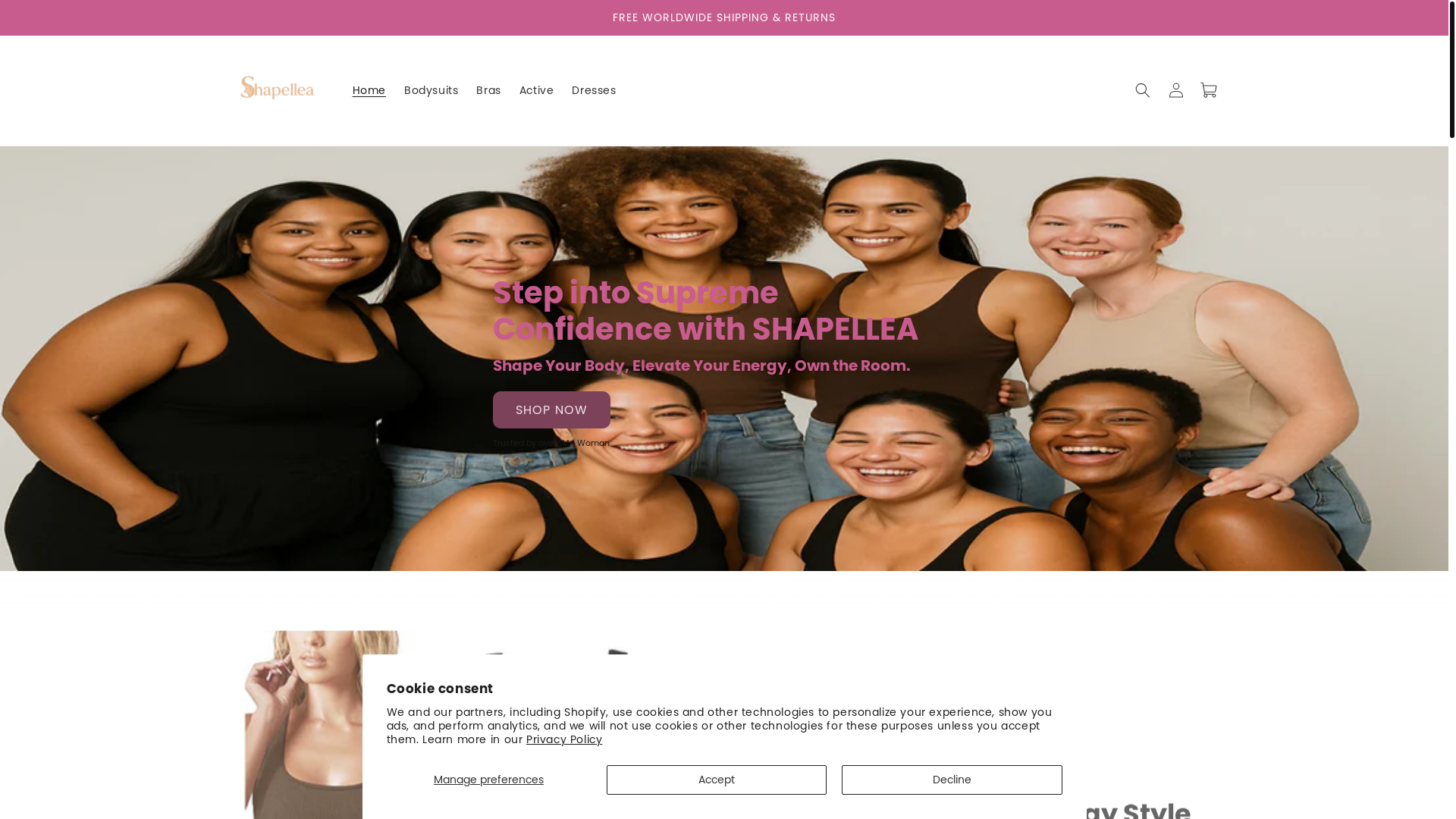 website screenshot of https://shapellea.com/