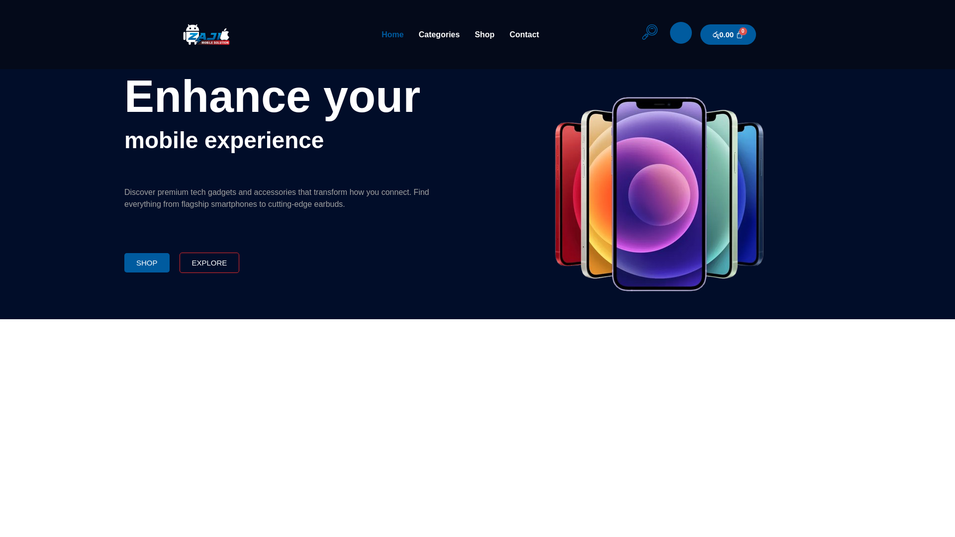 website screenshot of https://zajimobile.com/
