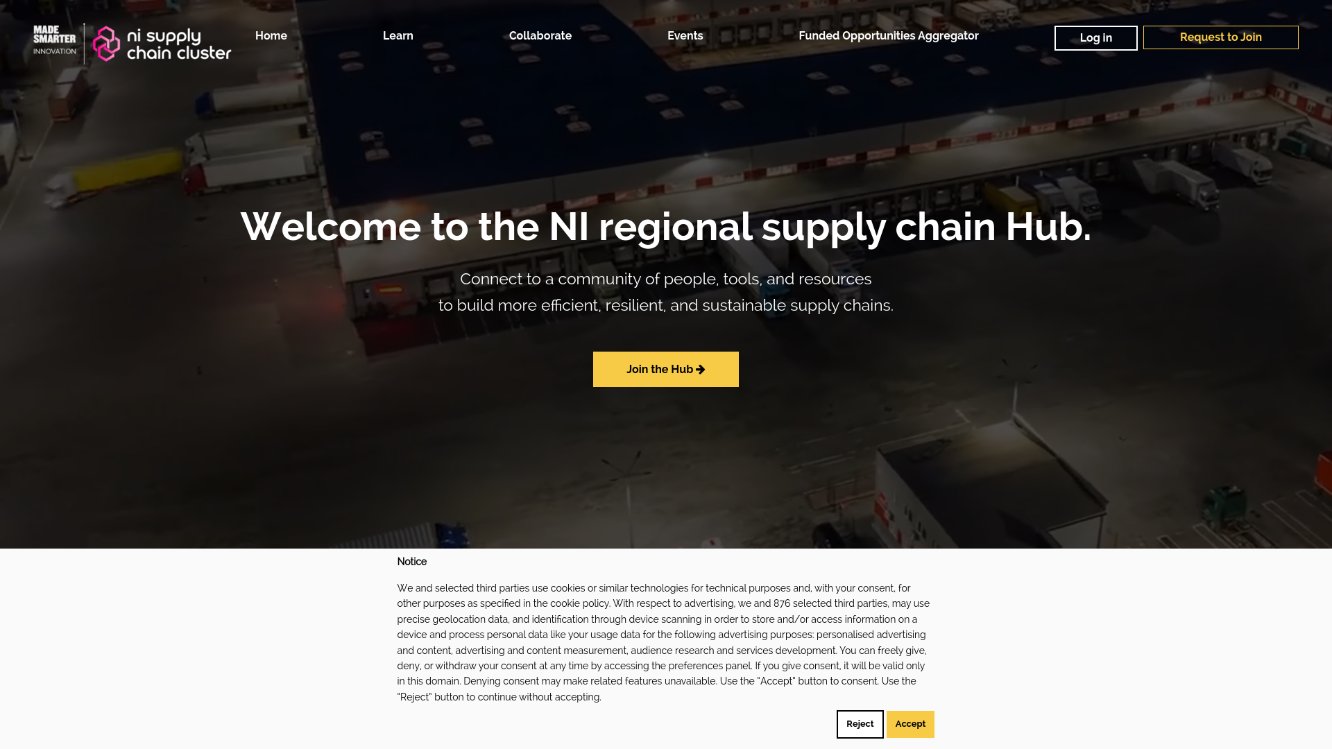 website screenshot of https://nisupplychaincluster.uk/