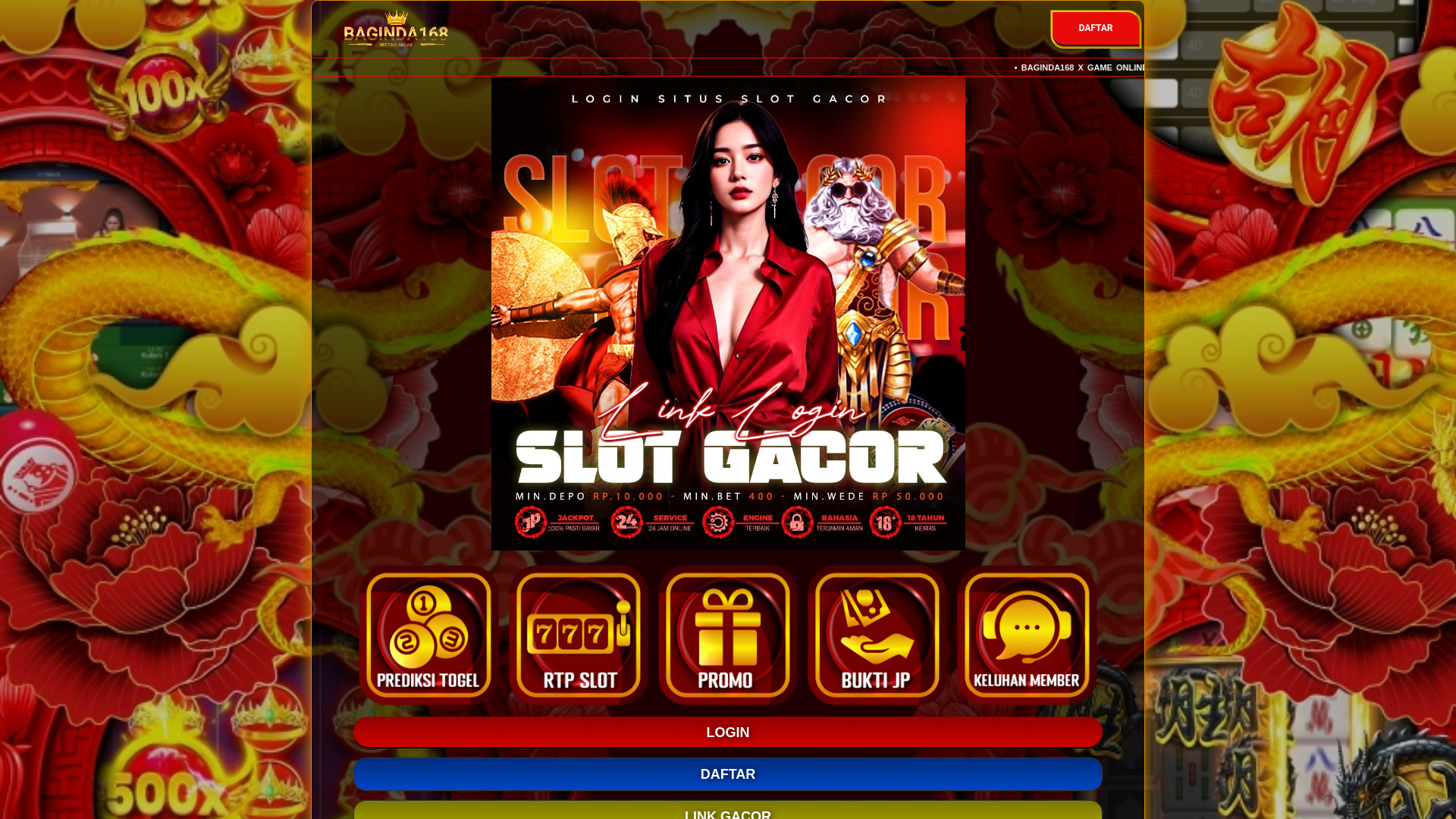 website screenshot of https://daftar-sekarang-baginda168.pages.dev/