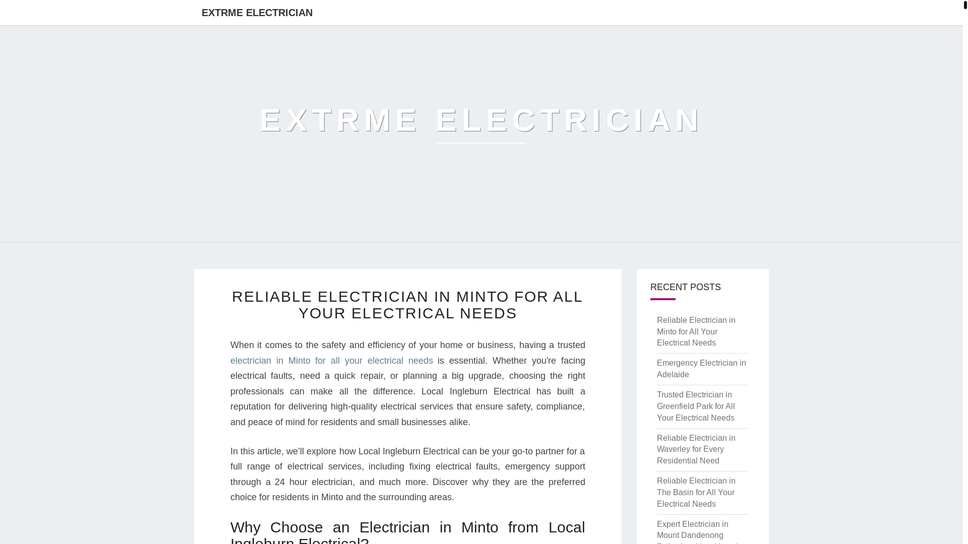 website screenshot of https://extrme-electrician.pages.dev/