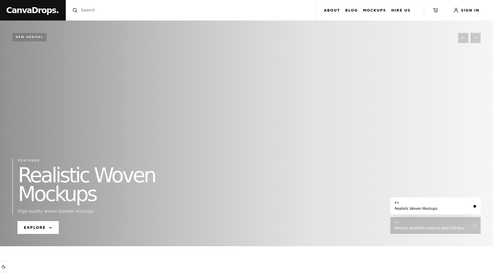 website screenshot of https://canvadrops.com/