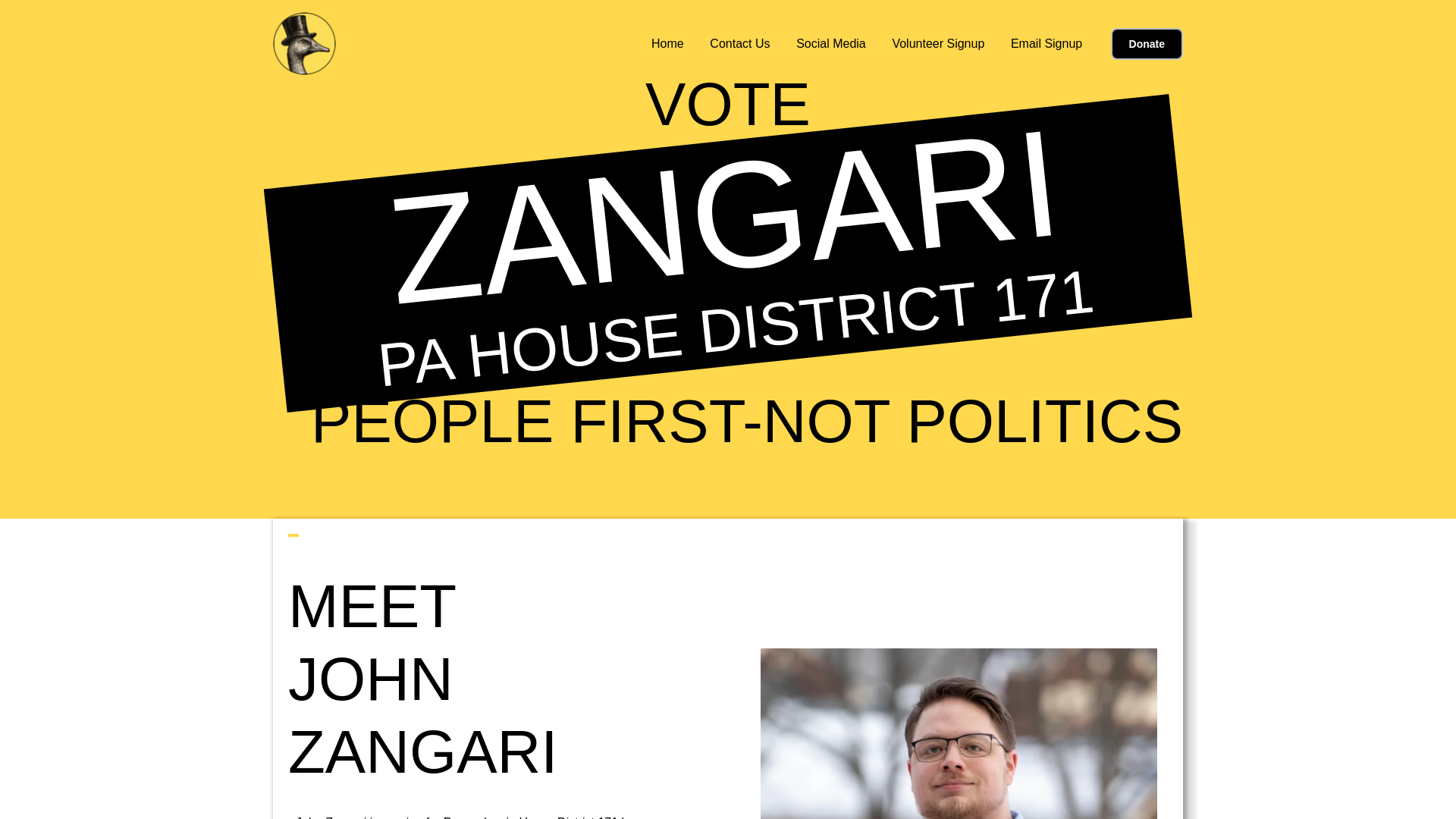 website screenshot of https://votezangari.com/