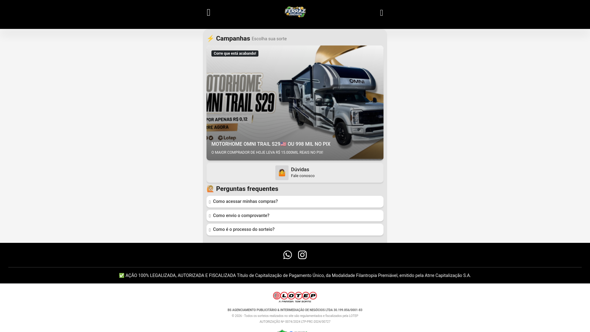 website screenshot of https://coperativadasorte.site