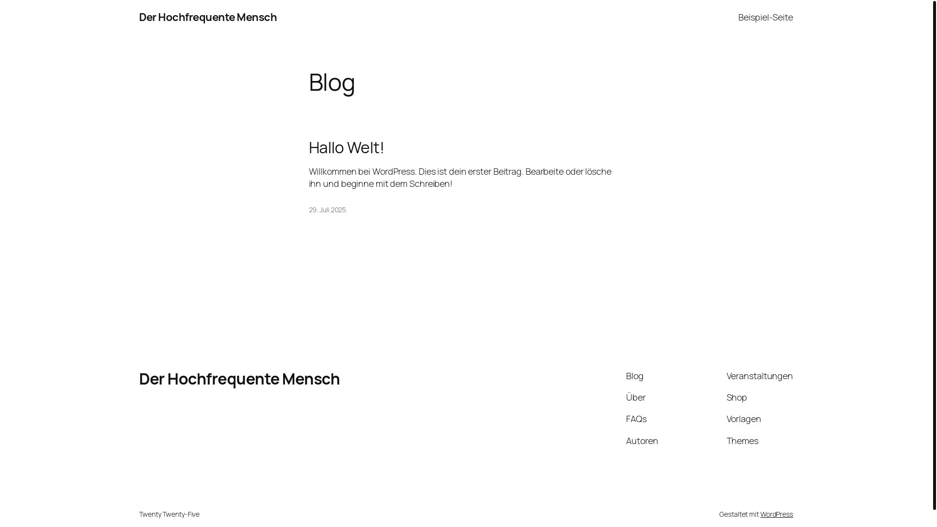 website screenshot of https://der-hochfrequente-mensch.de/