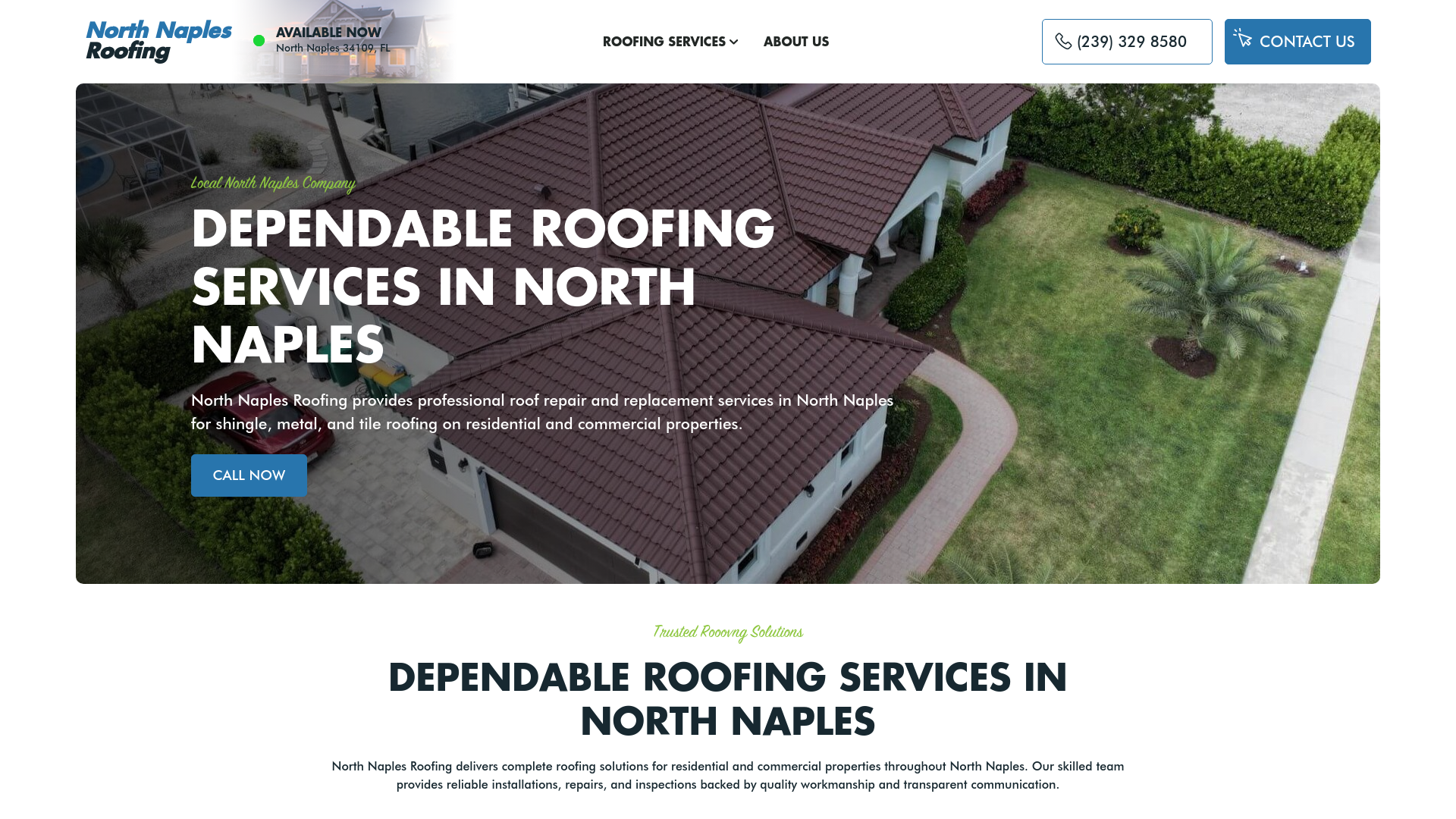 website screenshot of https://northnaplesroofing.com